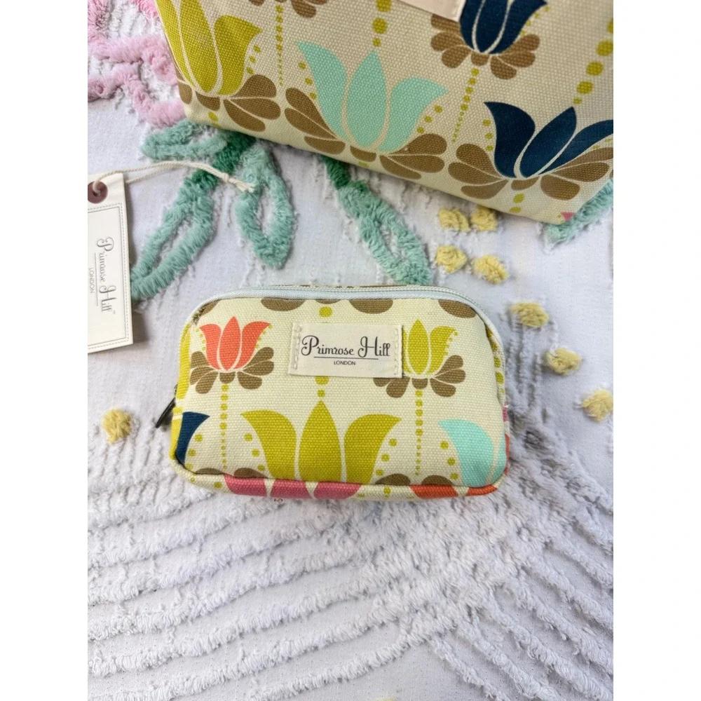 Primrose Hill London Floral Kiss Lock Cosmetic Bag and Zipper Pouch Set NWT